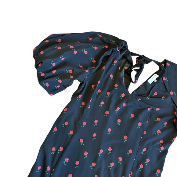 Never Fully Dressed Valentina Puff Sleeve Maxi Dress Rose Print Size 16 Women's - Picture 5 of 16